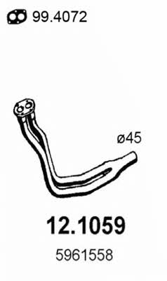 Asso 12.1059 Exhaust pipe 121059