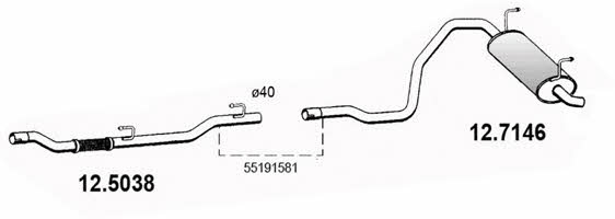 Asso 12.5038 Exhaust pipe 125038