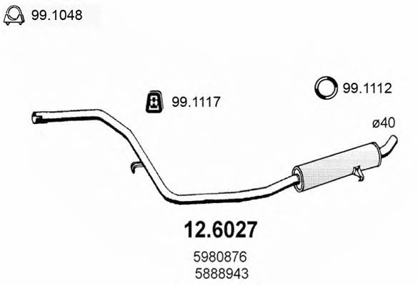 Asso 12.6027 Central silencer 126027