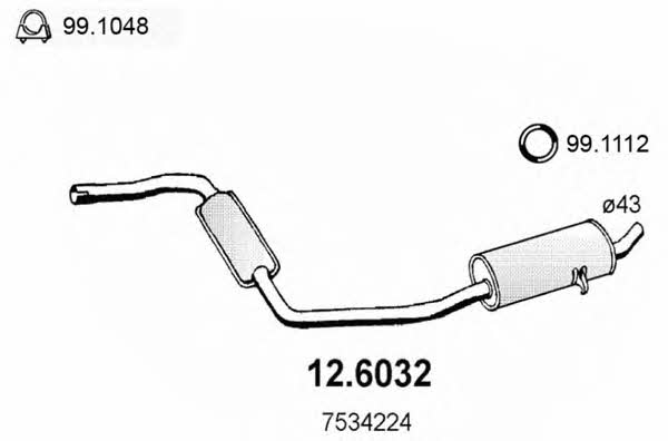 Asso 12.6032 Central silencer 126032