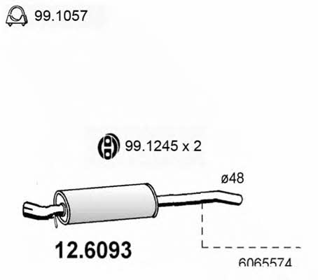 Asso 12.6093 Central silencer 126093