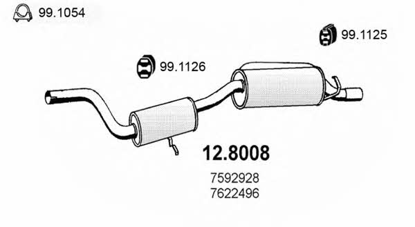 Asso 12.8008 Middle-/End Silencer 128008