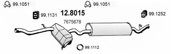 Asso 12.8015 Middle-/End Silencer 128015