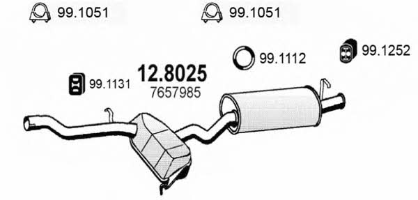 Asso 12.8025 Middle-/End Silencer 128025
