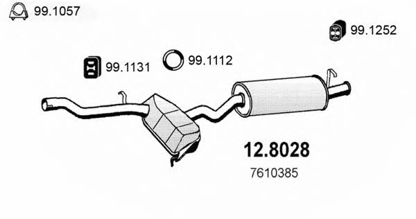 Asso 12.8028 Middle-/End Silencer 128028