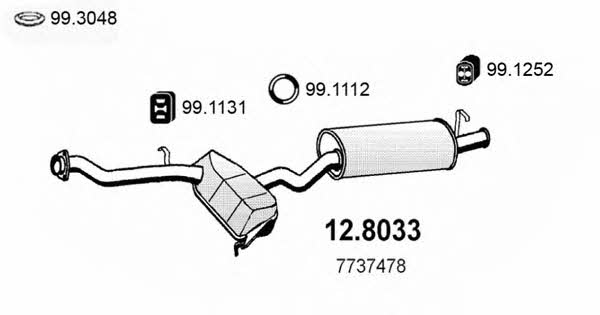 Asso 12.8033 Middle-/End Silencer 128033