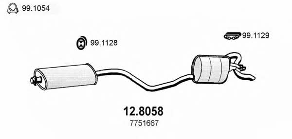 Asso 12.8058 Middle-/End Silencer 128058