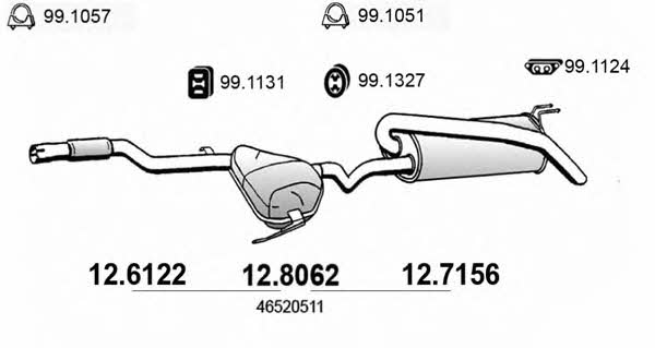 Asso 12.8062 Middle-/End Silencer 128062