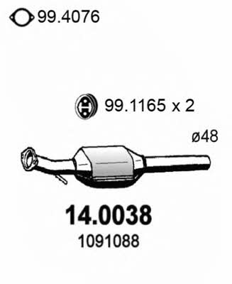 Asso 14.0038 Catalytic Converter 140038
