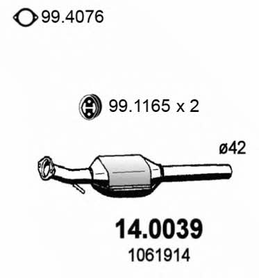 Asso 14.0039 Catalytic Converter 140039