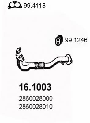 Asso 16.1003 Exhaust pipe 161003