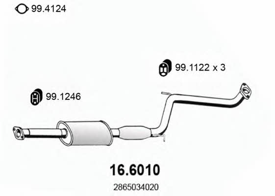  16.6010 Central silencer 166010