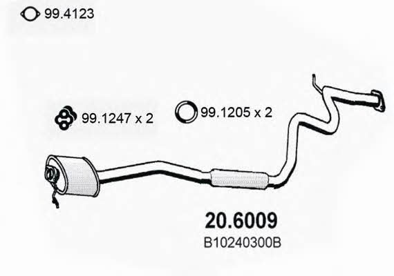  20.6009 Central silencer 206009