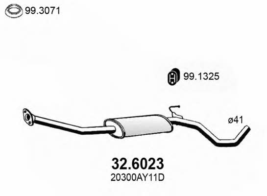  32.6023 Central silencer 326023