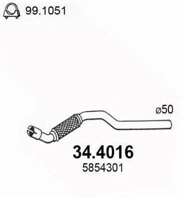 Asso 34.4016 Exhaust pipe 344016