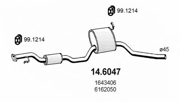 Asso 14.6047 Central silencer 146047