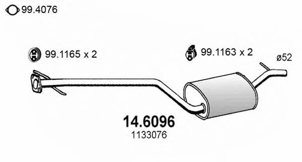 Asso 14.6096 Central silencer 146096