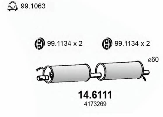 Asso 14.6111 Central silencer 146111