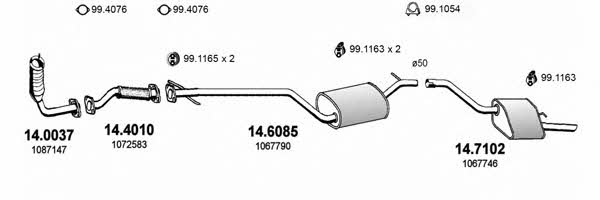 Asso ART0939 Exhaust system ART0939 ART0939 Asso Exhaust system
