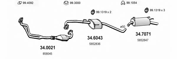 Asso ART1654 Exhaust system ART1654