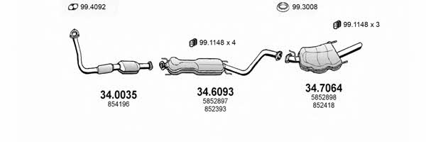 Asso ART1688 Exhaust system ART1688