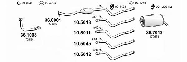 Asso ART1854 Exhaust system ART1854