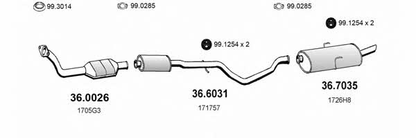 ART1943 Asso Exhaust system