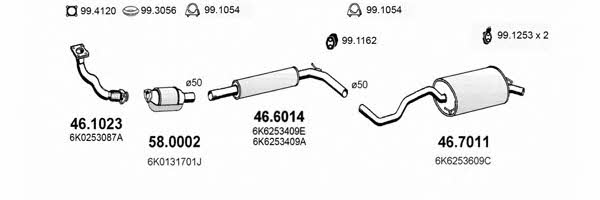 Asso ART2325 Exhaust system ART2325 ART2325 Asso Exhaust system