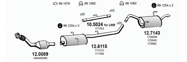 Asso ART2829 Exhaust system ART2829