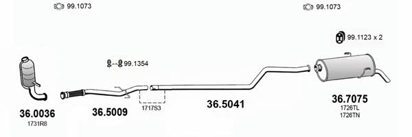 Asso ART2974 Exhaust system ART2974