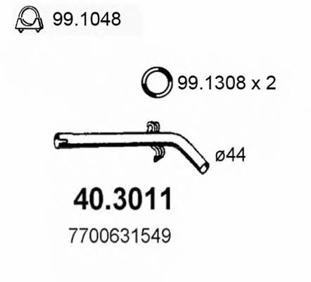 Asso 40.3011 Exhaust pipe 403011