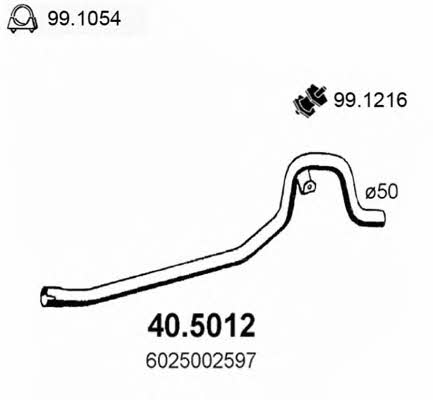 Asso 40.5012 Exhaust pipe 405012