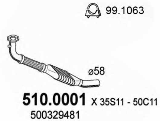 Asso 510.0001 Catalytic Converter 5100001