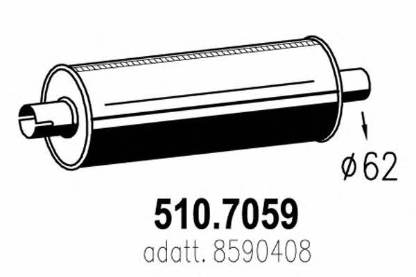 Asso 510.7059 Middle-/End Silencer 5107059