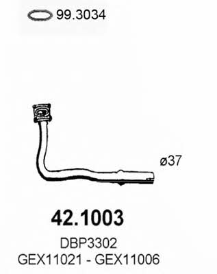 Asso 42.1003 Exhaust pipe 421003