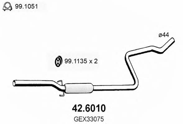 Asso 42.6010 Central silencer 426010