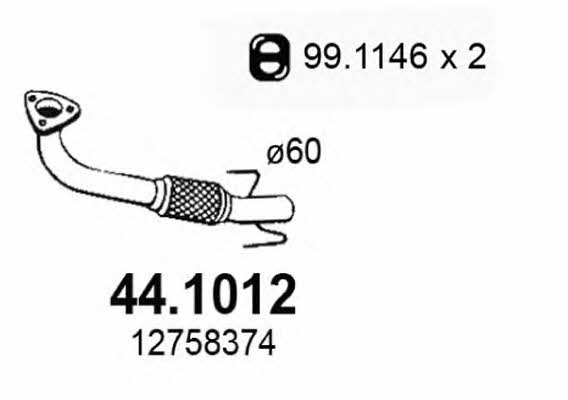 Asso 44.1012 Exhaust pipe 441012