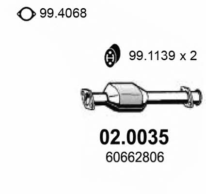 Asso 02.0035 Catalytic Converter 020035