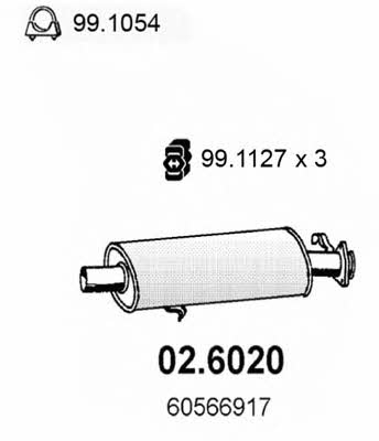 Asso 02.6020 Central silencer 026020