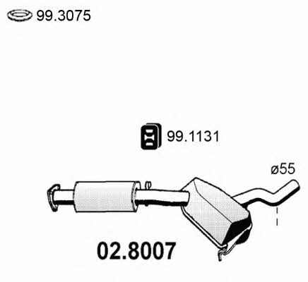 Asso 02.8007 Middle-/End Silencer 028007