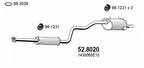 Asso 52.8020 Middle-/End Silencer 528020