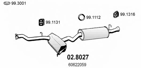 Asso 02.8027 Middle-/End Silencer 028027