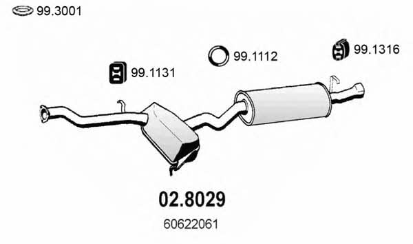 Asso 02.8029 Middle-/End Silencer 028029