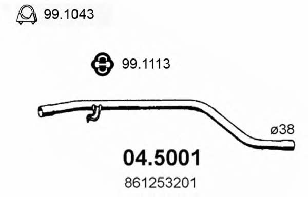 04.5001 Exhaust pipe 045001