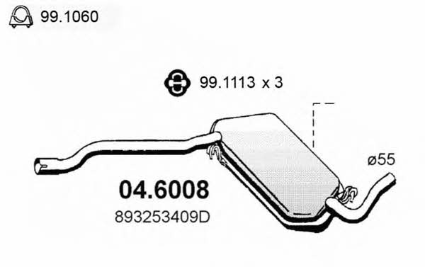 Asso 04.6008 Central silencer 046008