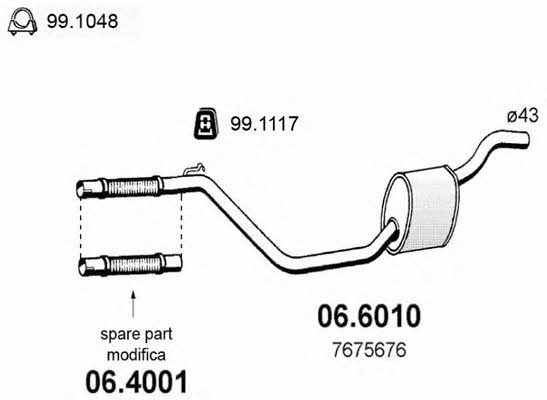 Asso 06.4001 Exhaust pipe 064001