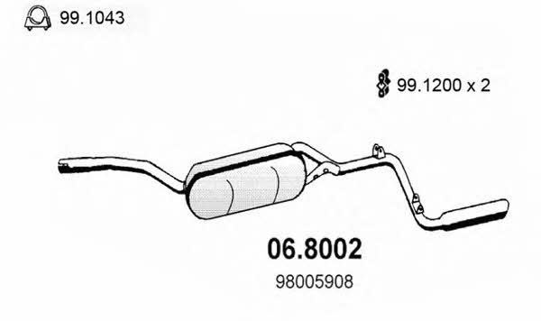 Asso 06.8002 Middle-/End Silencer 068002