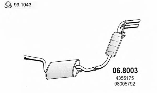 Asso 06.8003 Middle-/End Silencer 068003