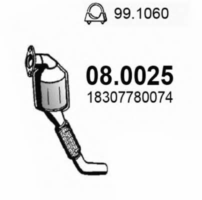 Asso 08.0025 Catalytic Converter 080025