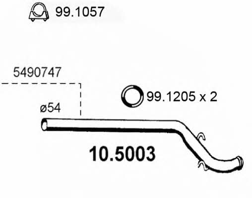 Asso 10.5003 Exhaust pipe 105003